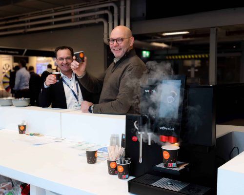 Koffiemachine huren op de beursstand