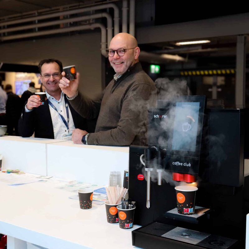 Koffiemachine huren op de beursstand