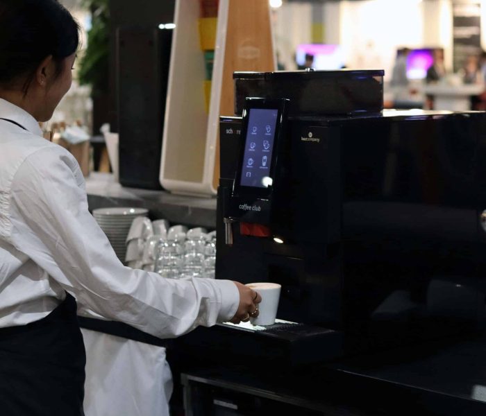 Koffie op de beursstand met Bar Company Koffiemachines